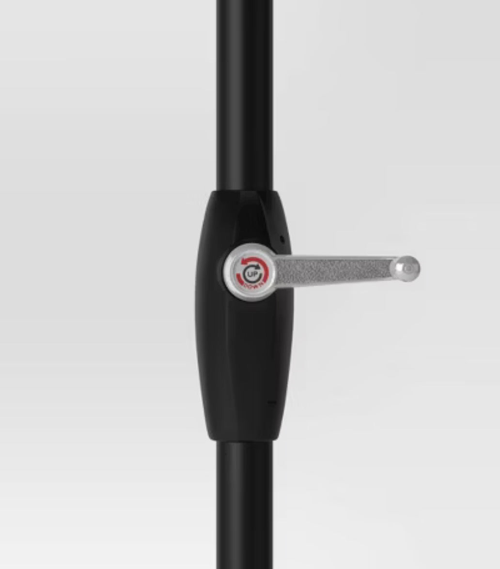9' Round Outdoor Patio Market Umbrella Black with Black Pole