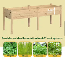 72 in. L x 23 in. W x 30 in. H Wood Raised Garden Bed Elevated Planter Box with 2-Planting Areas, Wood Color! (NEW IN BOX)