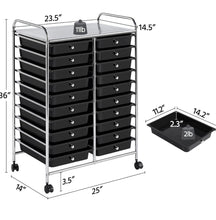 Yaheetech 20 Drawers Rolling Storage Cart Multipurpose Movable Organizer Cart Tools Scrapbook Paper Organizer on Wheels, Black**New in box**