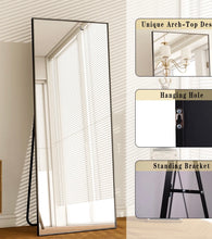 24"x71" Rectangular Full Length Mirror Full Body Standing Mirror, Black- NEW