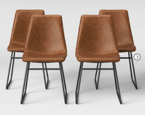 Bowden Faux Leather Dining Chairs, Set of 4! (NEW IN BOX)