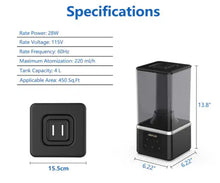 Edendirect 1.1 Gal. Black Ultra Fine Water Mist Ultrasonic Desktop Humidifier and Fragrance Diffuser Up to 450 sq. ft!! NEW IN BOX!!