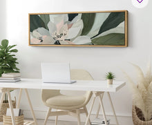 Abstract Sage Green Botanical Flower Art Mid Century Modern Boho Wall Art Horizontal Art Decor- 30" by 60"- new