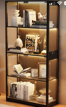 Glass Display Cabinet, Curio Cabinet, Bookcase with 3 Color LED Lights- new in box