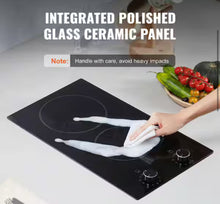Electric Cooktop, 12 in. 2 Burners Built-in Electric Stove Top, 3000 W Ceramic Top Radiant Cooktop, with Glass Panel! (NEW IN BOX)