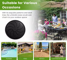 40 lbs. Round Weighted Patio Umbrella Base Heavy-Duty Table Market Stand Outdoor in Black