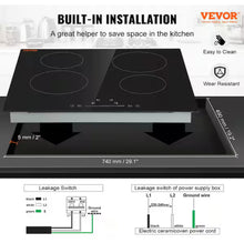 SKYSHALO
Built in Electric Stove Top, 23.2 x 20.5 in. 4 Burners, 240 Volt Glass Radiant Cooktop with Sensor Touch Control- NEW