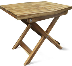 Melino Wooden Folding Table, Acacia Wooden Small Table for Indoor and Outdoor uses, Weather Resistant and Fully Assembled (Walnut)! (NEW)