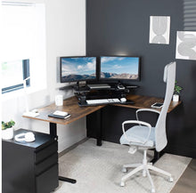 VIVO 43 inch Corner Electric Height Adjustable Cubicle Stand Up Desk Converter, VE Series, Sit to Stand Tabletop Dual Monitor Riser with USB Port, Black, DESK-V000VCE- new in box
