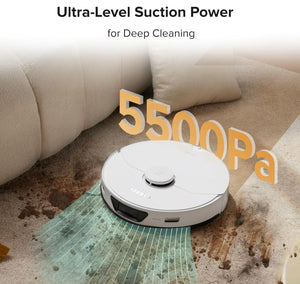 roborock S7 Max Ultra Robot Vacuum and Mop Combo, Auto Mop Drying and Washing, Self-Emptying and Refilling, 5500Pa Suction, Reactive Tech Obstacle Avoidance, White (RockDock Ultra Series)! (NEW IN BOX)