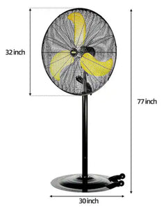 Edendirect 30 in. Heavy Duty High Velocity Pedestal Oscillating Fan with Powerful 1/3 HP Motor, Commercial or Industrial Fan!! NEW IN BOX!!
