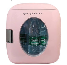 FRIGIDAIRE EFMIS462 Retro 12-Can Mini Personal Fridge Portable Cooler for Car, Office, Bedroom, Dorm Room, or Cabin, 11.22"D x 12.6"W x 12.6"H, Pink- new