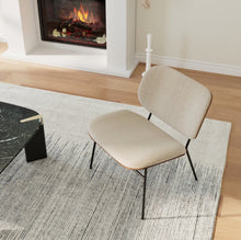 Edie Walnut Upholstered Lounge Chair,24.41" W x 25.59" D x 26.77" H, White!! NEW IN BOX!!