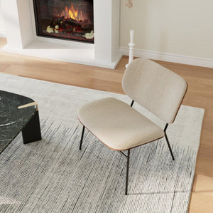 Edie Walnut Upholstered Lounge Chair,24.41" W x 25.59" D x 26.77" H, White!! NEW IN BOX!!