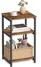 VASAGLE Side Table, Small End Table, Tall Nightstand for Living Room, Bedroom, Office, Bathroom, Rustic Brown and Classic Black, Set of 2! (NEW IN BOXES)