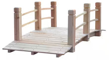 Outsunny 60 in. x 26.5 in. x 19 in. Wooden Stained Finish Garden Footbridge with Safety Railings! (NEW IN BOX)