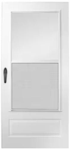 Andersen 200 Series 32 in. x 78 in. White Universal 3/4 Light Mid-View Aluminum Storm Door with Black Handleset! (NEW IN BOX)