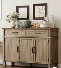 Wood Buffet Cabinet, Sideboard Cabinet, Storage Cabinet with 2 Drawers and 3 Doors, Adjustable Shelves, Washed Gray! (NEW IN BOX)