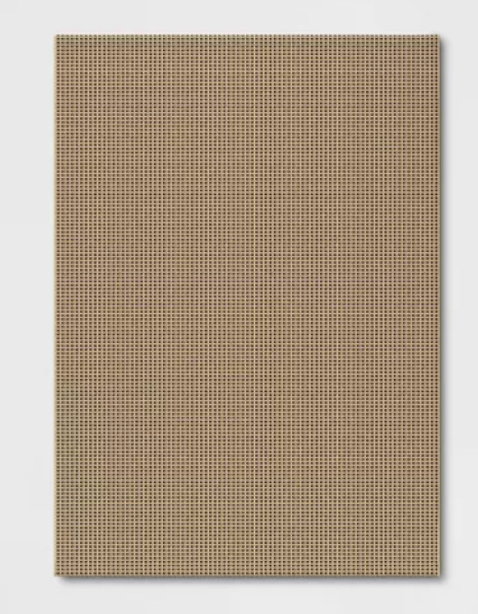 Micro Grid Rectangular Woven Indoor Outdoor Area Rug - 6’7” x 9’! (NEW - WRAPPED IN PLASTIC)