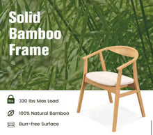 Set of 4 Leisure Bamboo Armchair Accent Chair with Curved Back and Bamboo Structure! (NEW IN TWO BOXES!)
