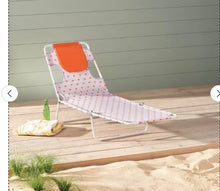 Folding Beach Tanning Chair Orange Floral - Room Essentials- new