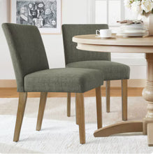 Maison Boucle Set of 4 Moss Green Upholstered Dining Chairs with Wood Legs and Padded Seat for Kitchen Dining Room - WE DO NOT SHIP!!