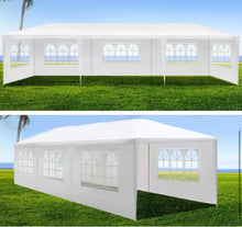 10 ft. x 30 ft. White Outdoor Wedding Party Tent, Garden Gazebo Canopy Marquee Parking Shed with 8 Removable Sidewalls! (NEW IN BOX)