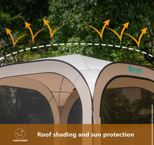 Werph 6 ft. x 6 ft. Beige Portable Canopy Tent with Mesh Mosquito Net, Screen House Room Camping Canopy Shade Tent!! NEW IN BOX!!