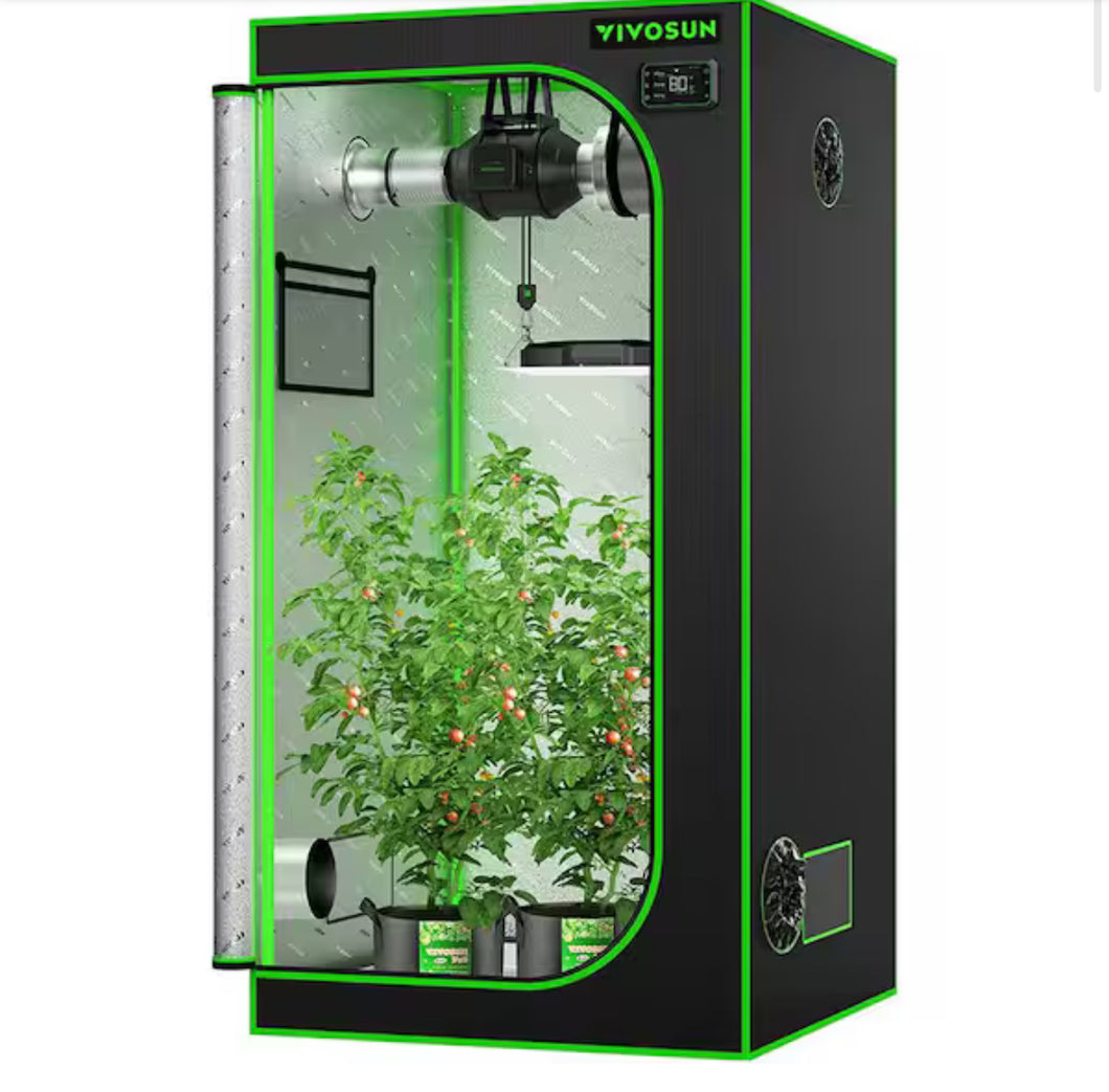 3 ft. x 3 ft. Mylar Hydroponic Grow Tent with Observation Window and Floor Tray! (NEW IN BOX)
