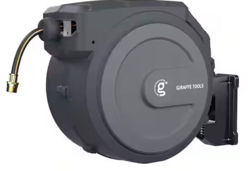 Garden Retractable Hose Reel-5/8 in.-90 ft., Metal Bracket, Wall Mounted, Dark Grey! (BRAND NEW IN BOX)
