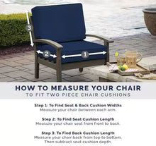 Arden 24 in. x 24 in. 2-Piece Deep Seating Outdoor Lounge Chair Cushion in Sapphire Blue Leala!! NEW IN BOX(SET OF 2)!!