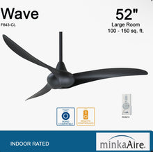 Minka Aire 52" Wave 3 - Blade LED Propeller Ceiling Fan with Remote Control and Light Kit Included, BLACK -WE DO NOT SHIP!!