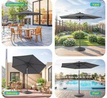 Sonkuki 7.5 ft. Patio Market Crank and Tilt Umbrellas, Table Umbrellas, UV-Resistant Canopy in Anthracite Gray!! NEW IN BOX!!