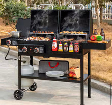 Royal Gourmet 2-Burner Propane Gas and Charcoal Combo Grill with Side Burner in Black, Dual Fuel Grill, 823 Sq. In. Cooking Area! (NEW IN BOX)