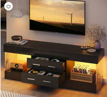Bestier Black TV Stand for TVs up to 65", Modern High Gloss! (NEW IN BOX)