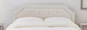 Vinedale Biscuit Beige Upholstered King Headboard with Notch Back and Tufting (77.8 in W. X 58.7 in H.)! (NEW IN BOX)