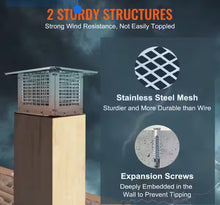 VEVOR
Chimney Cap 9 in. x 9 in. 304 Stainless Steel Fireplace Chimney Cover Fits Mesh Flue Covers Outside, Silver- new!