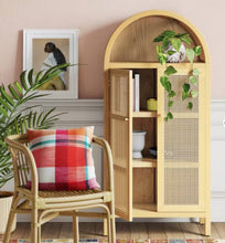 Woven Arched Wood Cabinet - Threshold! (NEW IN BOX)
