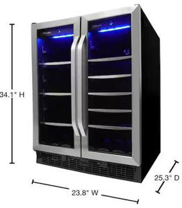 Silhouette Dual Zone 23.81 in. Wide 60 beverage cans and 27 bottles of wine Built-in Beverage Center in Stainless Steel! (BRAND NEW)