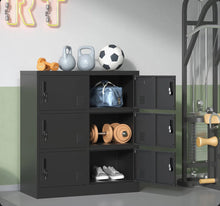 6 Door Locker, Employee Metal Locker Office Steel Gym Locker with Card Slots and Vents Home, School Office Locker (Black)!! NEW IN BOX!!