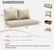 46 in. x 26 in. Outdoor Patio Replacement Loveseat Cushion Set with Backrest Cream!! NEW IN BOX!!