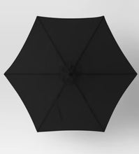 9' Round Outdoor Patio Market Umbrella Black with Black Pole - Threshold! (NEW)