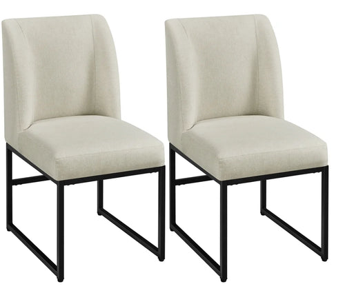 Alden Design 2pcs Modern Upholstered Fabric Dining Chairs for Dining Room, Beige!! NEW IN BOX!!