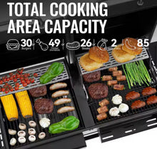 Royal Gourmet 2-Burner Propane Gas and Charcoal Combo Grill with Side Burner in Black, Dual Fuel Grill, 823 Sq. In. Cooking Area! (NEW IN BOX)