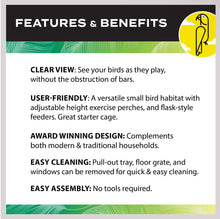 Rawlings 18'' Plastic Flat Top Table Top Bird Cage with Perch- WE DO NOT SHIP!!