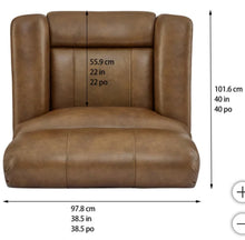 Barcalounger Presley Leather Power Rocker Recliner with Power Headrest, Brown! (NEW - HAS MINOR BLEMISH ON BOTTOM OF FRONT LEFT - PHOTOS SHOWN)