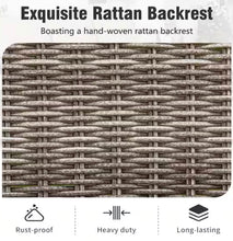 Set of 4 Metal Bar Height Outdoor Dining Rattan Bistro Chairs with Gray Cushions! (NEW IN BOXES - CHAIRS ONLY)