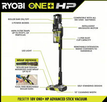 Ryobi ONE+ HP 18V Cordless Advanced WHISPER Series Stick Vacuum Kit with 4.0 Ah Battery and Charger! (NEW IN BOX)