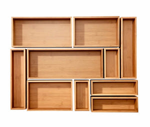 Seville Classics 10-piece Bamboo Storage Box Organizer Set**New in box**
