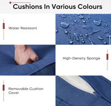 ArcoBay 22 in. x 25 in. x 4 in. 4-Piece Deep Seating Outdoor Lounge Chair Replacement Cushion Set in Blue- WE DO NOT SHIP!!